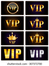 VIP Members Card Set Vector Illustration EPS10