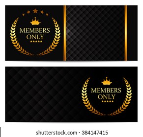 VIP Members Card Set Vector Illustration EPS10