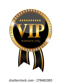 VIP Members Label Vector Illustration EPS10