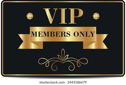 VIP members only gold and black card, membership card