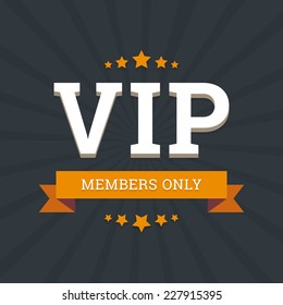 VIP - members only vector background card template with stars and ribbon.