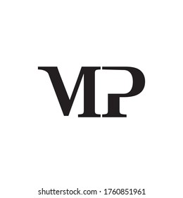 VIP or MP letter logo design vector