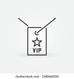 VIP neck card vector outline icon or sign in thin line style