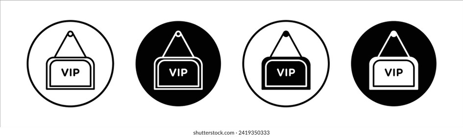 VIP neck tag flat line icon set. VIP neck tag Thin line illustration vector