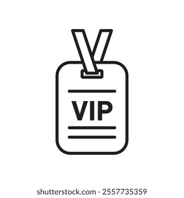 VIP neck tag icon Black and white logo