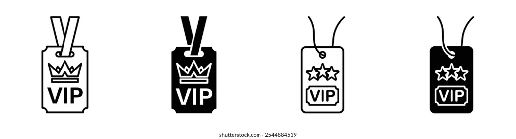 COLECCIÓN VIP en estilo de Vector sólido y relleno blanco y negro.