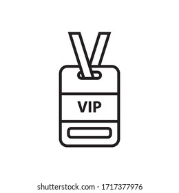 VIP neck tag icon design isolated on white background