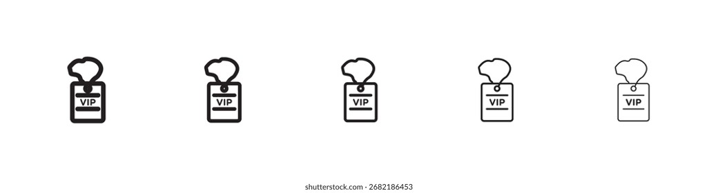 VIP Ausschnitt Tag Symbol flache Illustration Set Logo