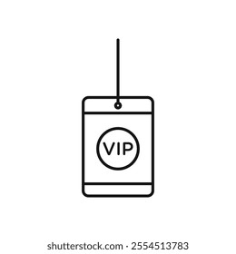 VIP neck tag icon Isolated flat vector in outline