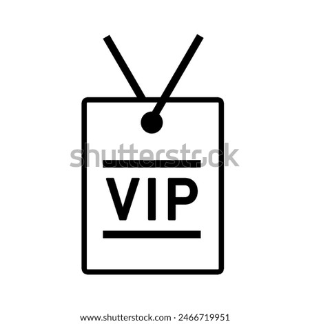 VIP neck tag icon  isolated on white background.