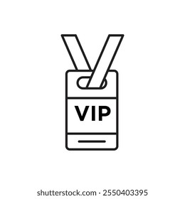 VIP neck tag icon linear logo isolated