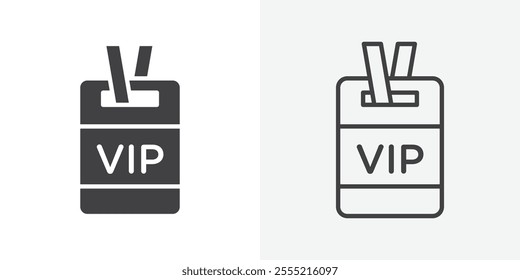 VIP neck tag icon. outlined vector style.