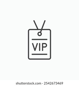 VIP neck tag icon set in black color