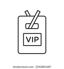 VIP neck tag icon simple black line style.