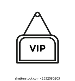 Ícone de tag pescoço VIP Símbolo simples linha fina plana
