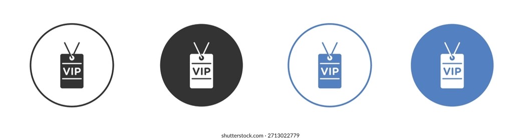Icono de etiqueta de cuello VIP Vector minimalista simple EPS