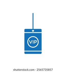 VIP neck tag icon Thin line illustration set