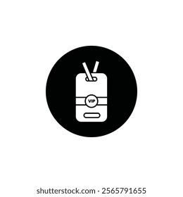 VIP neck tag icon Vector flat thin line illustration