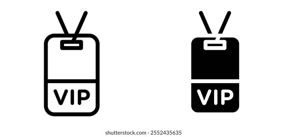 VIP neck tag liner icon vector set.