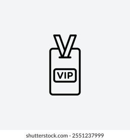 VIP neck tag thin liner icon isolated.