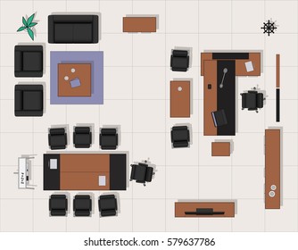 2,662 Office furniture top view Stock Vectors, Images & Vector Art ...