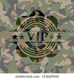 VIP on camouflage pattern