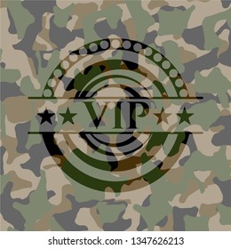 VIP on camouflage pattern