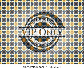 VIP Only arabic style emblem. Arabesque decoration.