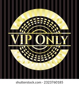 Solo emblema dorado VIP. Ilustración vectorial. Detallado. 