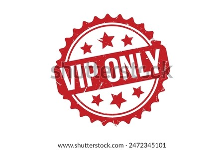 VIP Only Stamp. Red VIP Only Rubber grunge Stamp