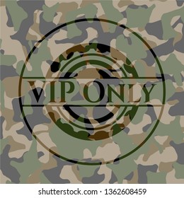 VIP Only written on a camo texture