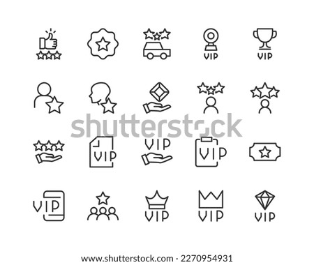 vip outline icon collection. Thin line simple elements for web and app. Premium pack