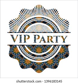 VIP Party arabesque emblem. arabic decoration.