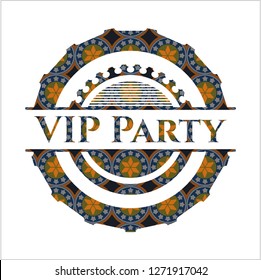 VIP Party arabic emblem. Arabesque decoration.
