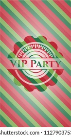 VIP Party christmas style badge..