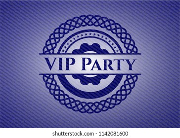 VIP Party denim background