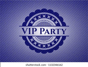 VIP Party emblem with jean texture