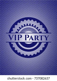 VIP Party emblem with jean texture