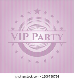 VIP Party pink emblem. Vintage.