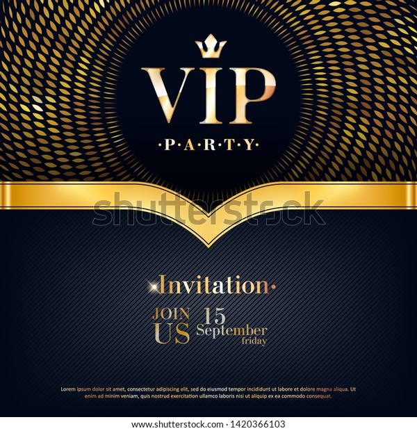 Vip Party Premium Invitation Card Poster Stock Vector (Royalty Free ...