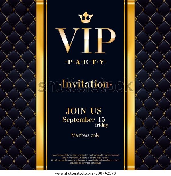 Vip Party Premium Invitation Card Poster Stock Vector (Royalty Free ...