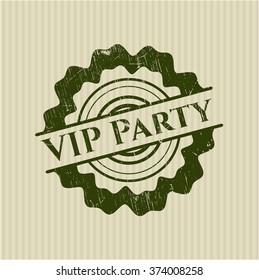 VIP Party rubber seal with grunge texture