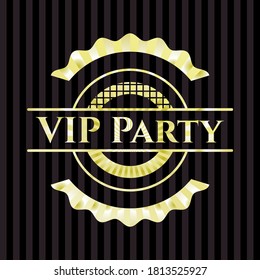 VIP Party glänzendes Emblem. Vektorgrafik. Detaillierte Angaben. 