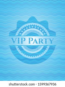 VIP Party water representation emblem background. Vector Illustration. Detailed.