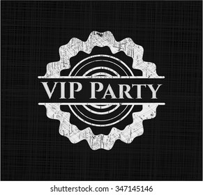 VIP Party written on a blackboard