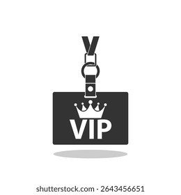 VIP pass card icon with shadow