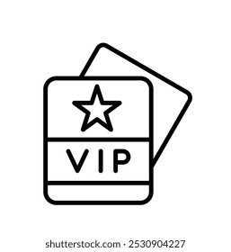 Um design de passe VIP com uma estrela e texto em negrito indicando acesso exclusivo.