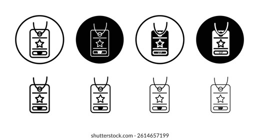 VIP pass icon flat and simple set design