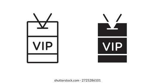 Pacote de vetor de traçado plano e fino com ícone de passagem VIP. Conjunto de ícones editáveis