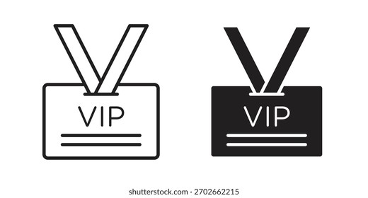 Icono de pase VIP ilustraciones colección. contorno de trazo editable y estilo plano
